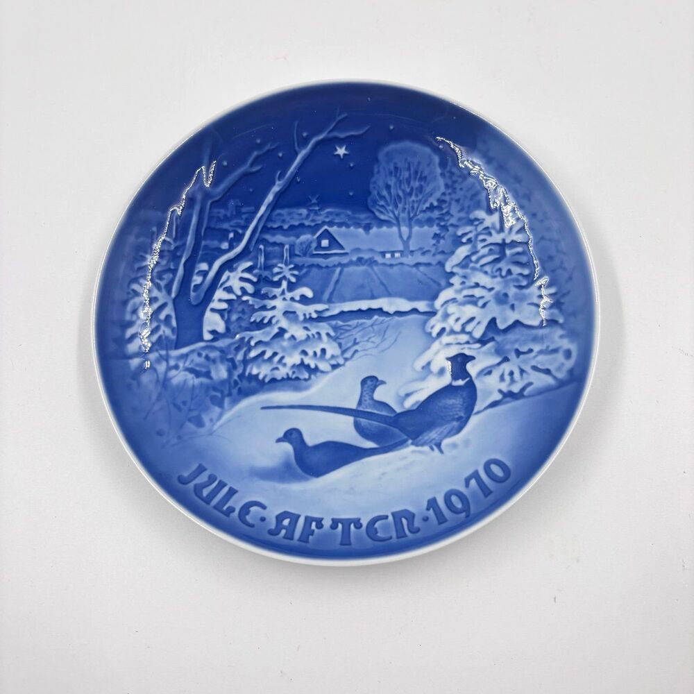 Vintage 1970 Bing & Grondahl Christmas Plate "Pheasants in the Snow" B&G 7"